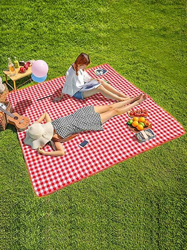 1 pièce Grand tapis épaissi anti-sable et imperméable, couvertures de pique-nique, tapis de pique-nique pliable imperméable pour l'extérieur, tapis portable pour pique-nique en famille, entre amis, couverture de pique-nique pour l'extérieur, grand tapis de plage compact anti-sable et imperméable, couvertures portables et légères pour l'herbe, la plage, les voyages, le camping, les concerts, sac pratique