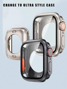 [二合一表带和表壳组合] 适用于 的不锈钢二合一表带和表壳组合 - 适合 10/9/8/7/6/5/4 和 SE 系列，超薄金属链带带保护套，不防水，时尚设计 - 彩色 - 查看 5