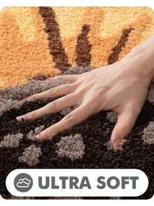 Cute Sunflower Bathroom Mat, Super Soft And Absorbent Flocked Bathtub Mat, Non-Slip Bottom, Bathroom Accessories And Decoration, Room Decor, Bedroom Carpet, For Shower, Sink, Bathtub,20"X36" - 黃色 - 查看 4