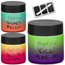 XNHHWMoonlight Haze Smell Proof Container Set 3 Airtight Glass Stash Jars With ChildResistant Lids Labels Marker Odor Proof Storage For Herbs Spices Fits In Smell Proof Bag Or Box Gift Ready7ry7 - MultiColour2tonetransition - View 1