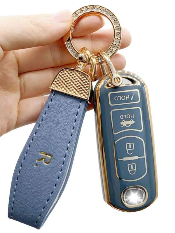 1pc Car Key Fob Cover Key Case With Keychain For 3/6/8 For Miata For MX-5 For CX-3 For CX-5 For CX-7 For CX-9 For RX-8 For Atenza Accessories Key Protector Anti Fall And Dust-Proof Keybag
