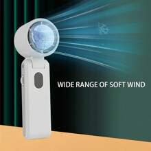 1pc Outdoor Portable High-Speed Handheld Fan With 3600mAh Battery, 100-Speed Adjustable, USB Rechargeable, Quiet And Fast Cooling, With Lanyard For Summer Travel/Camping