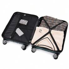 Vali ABS Cabin 55x40x20cm (44L) - Vali du lịch nhẹ nhỏ 20 inch - Xanh ngọc lam/Bạc/Xanh nước biển/Vàng/Vàng hồng/Đỏ/Tím/Đen/Xanh bạc hà/Xanh lá cây - Màu xanh lá cây đậm - Xem 7