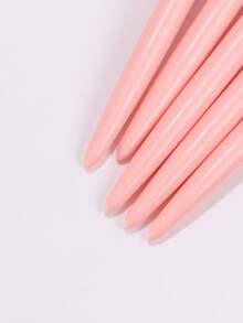 5 Professional Detail Nail Polish Eyeliner Brush Set, 5 Small Polishing Design Tips Nail Tip Fine Line Striped Brush, 7/9/11/ 15/20mm Tight Body Length Nail Brush Pencil, Suitable For Nail Salons And Beginners. - Pink - View 4