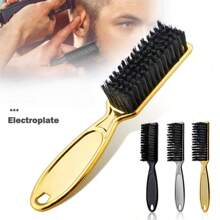 Peigne multifonctionnel pour hommes, brosse à cheveux pour hommes, outils et accessoires capillaires pour hommes, peigne convenant aux hommes. Une brosse à double usage pour la coiffure et la mise en forme de la barbe, avec un design de peigne et de brosse. Un peigne à double usage pour coiffer les cheveux naturels et les sourcils. Outils capillaires, produits capillaires et accessoires pour les essentiels de voyage de salon de coiffure. Outil de mise en forme de la barbe pour hommes, peigne à texture de brosse, outil de coupe de cheveux, peut prendre soin de la barbe et peigner les cheveux