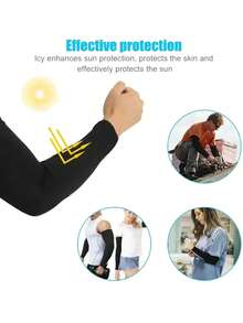 1双男女款凉爽臂套夏季防晒遮阳冰丝袖套骑行户外运动高尔夫