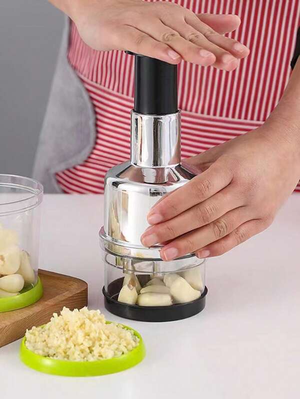 1 pieza Cortadora de ajo - Herramienta de cocina multiusos para cortar ajo, jengibre y frutos secos fácilmente | Diseño de corte a presión resistente, segura en lavavajillas y antioxidante | Accesorio ahorrador de tiempo para preparar alimentos