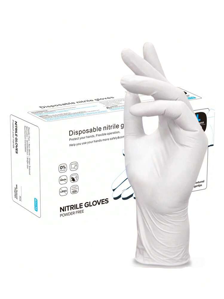 梅紫色一次性丁腈手套，无粉无乳胶，耐用家用清洁手套，防水手套，适用于厨房清洁、纹身、染发、宠物、沙龙、清洁用品、DIY工具 - 梅紫色 - 查看 9