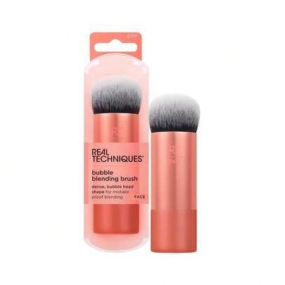  Cọ trang điểm Real Techniques Bubble Blending, cọ tán đa năng dùng cho sản phẩm dạng lỏng, kem và phấn, đầu cọ tròn độc đáo, quà tặng Giáng sinh, lông tổng hợp, không thử nghiệm trên động vật.