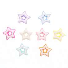 20pcs/Pack Hollow Star Cartoon Star Beads, 16mm Colorful Assorted Craft Supplies
