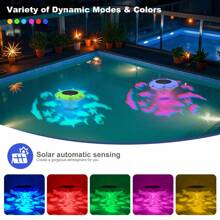 Luces flotantes solares para piscina, luces flotantes RGB que cambian de color para piscina, luces solares LED flotantes a prueba de agua IP68 que pueden colgarse, adecuadas para piscinas de verano, jacuzzis, bodas, caminos y decoraciones de fiestas.