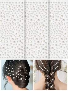 1包325颗3D仿珍珠贴纸，自粘式珠宝贴纸，适用于发饰、母亲节礼物、情人节礼物、四季皆宜，DIY仿珍珠贴纸，美发沙龙造型套装，美容旅行必备美发产品，护发，发饰 - 彩色 - 查看 1