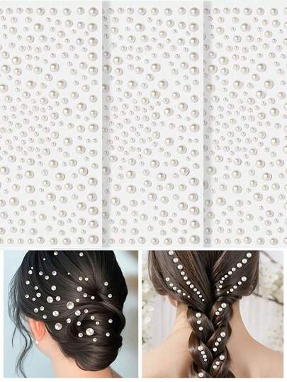 1pc 325pcs Pearl 3D Pearl Sticker Self-Adhesive Jewelry Sticker, Suitable For Hair Accessories, Mother's Day Gift, Valentine's Day Gift, All Season, Pearl Sticker For DIY ,Hair Styling Kit