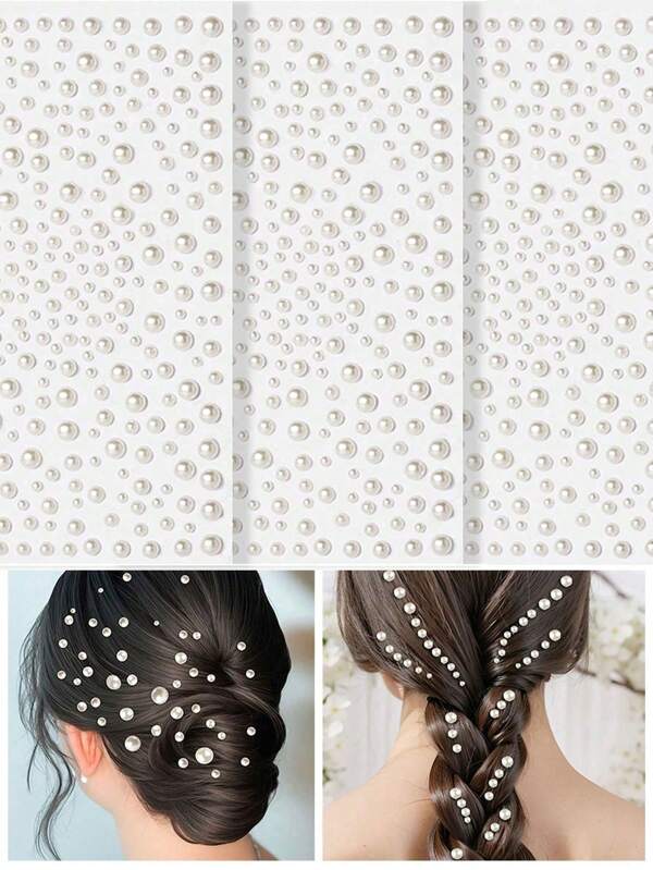 1pc 325pcs Pearl 3D Pearl Sticker Self-Adhesive Jewelry Sticker, Suitable For Hair Accessories, Mother's Day Gift, Valentine's Day Gift, All Season, Pearl Sticker For DIY