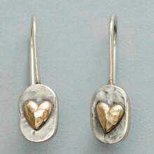 Retro Bohemian Style Heart-Shaped Pattern, Alloy Hanging Earrings, Suitable For Comfortable Daily And Party Accessories - Bạc - Xem 2