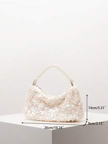 Sequin Bag, Bridal Party, Pearl Bag, Shiny Sequin Handbag, Prom Bag, Prom Accessories, Elegant Women's Bag, Wedding Items, Random Pattern Glittering Party Wallet