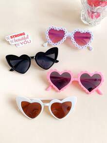 4pcs/Set 2026 Cute New 3 Heart-Shaped Styles Kids Fashion Glasses, Valentine's Day Gift - Multicolor - View 12