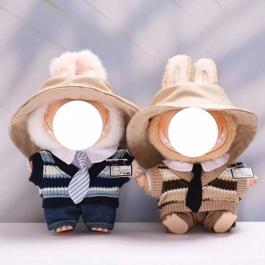 【仅娃娃服装】1&2系列配件，适用于拉布布服装、领带、校服套装、娃娃服装替换装 - 彩色 - 查看 1