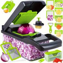 Picadora de verduras, rebanadora de frutas multifunción, rallador manual de alimentos, rebanadora de verduras, picadora de cebolla, rallador de papas para el hogar, utensilios de cocina, artículo esencial para dormitorio, suministros de cocina