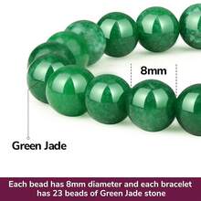 Vibe Green Jade Bracelet - Healing Wealth Bracelet - Jade Beaded Bracelet Women Men - Bring Good Luck Prosperity And Emotional Balance - Adjustable Size - 出口 - 查看 2