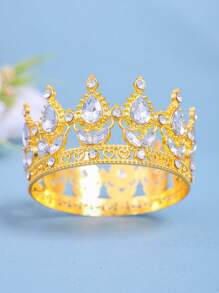 1 pezzo Piccola Molletta per capelli a forma di corona di cristallo per chignon laterale, corona da principessa per compleanno, decorazione per torta, accessori per capelli, strumenti per capelli, accessori di bellezza, accessori per capelli ricci da donna, autunno, viaggio