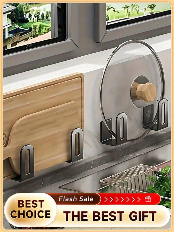4 piezas de ganchos de pared de acero inoxidable - Fáciles de instalar, almacenamiento multifuncional, adecuados para cocina, dormitorio, baño - Estantería moderna y práctica, ganchos de utilidad