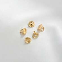 KMEOSCH 带盖闭合的隐藏线珠宝扣 - 适用于 DIY 手链项链的安全珠宝连接器、珠端扣、用于珠宝制作的封闭式跳环、18K 镀金防锈安全扣配件 - Bead End Cap - 查看 9