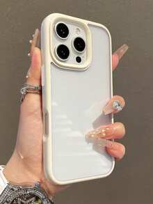 Stylish Candy Color Matte Clear Phone Case Compatible With IPhone 16 15 14 13 12 11 Pro Max 16 ProMax Shockproof Bumper Cover - Khung trắng - Xem 1