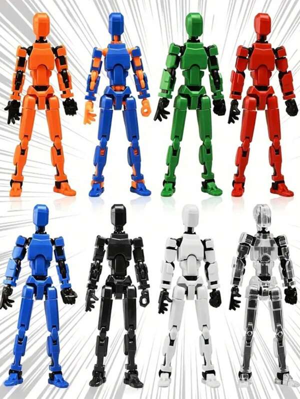 1 Set DIY Multi-Joint Movable Figure Model Toy Lucky 13, Mechanical Style Robot Toy, Creative Gift (Self-Assembly), Can Create Various Difficult Movements, Includes: Model + 3 Hands + 4 Weapons + 2 Wings + Model Stand