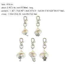 5pcs Shell & Ocean Theme Alloy Pendant Decorations, With Alloy Swivel Lobster Claw Clasps, Antique Silver Color, 75~88mm, 5pcs/Set ,For Car Key Bag Ornament