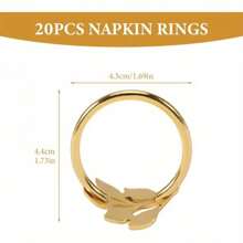 20 piezas de anillos reutilizables para servilletas de color dorado - con bordes lisos, fácil de limpiar, duraderos y versátiles - perfectos para bodas, fiestas, celebraciones, fiestas, decoración de mesa, Eid y otras ocasiones