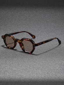 1 件男士多边形复古个性化百搭街头风格时尚眼镜，适合海滩、派对、骑自行车返校时尚学院风 - 彩色 - 查看 4