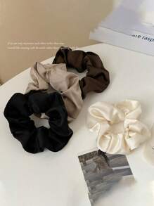 3/5/7pcs Solid Color Minimalist Scrunchie - Elegant & Versatile Hair Tie For Women, High-End Ponytail Holder For Everyday Styling, Hair Accessory ,Hair Accessories, Scrunchy Hair Ties