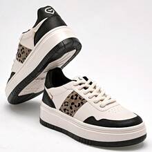 tenis mujer casual para exterior - Beis - Ver 3