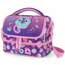 1pc Double-Layer Insulated Lunch Bag, Girls' Thermal Cooler Tote Bag With Adjustable Shoulder Strap - Multicolor Double Layer Lunch Bag - View 13