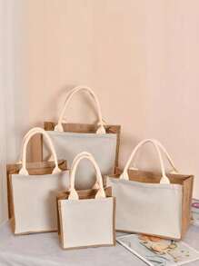 1 Stück, DIY Jutetasche, laminierte, wassergeschützte Vintage Leinenbox, Jutetasche, Geschenktüte, Muttertagsgeschenk, Urlaubsaccessoires, Hochzeitsbedarf, Geburtstagsparty-Zubehör, Geburtstagsgeschenke, Party-Gastgeschenke, Osterzubehör