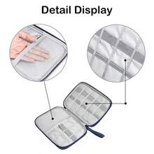Hộp đựng dây đồng hồ bằng nylon, có thể chứa dây đồng hồ, cáp, túi đựng đồ du lịch, dây đeo đồng hồ thông minh, hộp đựng đồ đa năng, tương thích với dây đeo , tai nghe, cáp, bộ sạc, trang sức, mỹ phẩm và các phụ kiện khác. - Xám - Xem 7
