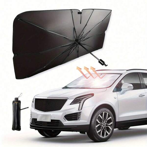 Car Sunshade Universal Windshield Sunshade Foldable Car Umbrella Sunshade Anti UV Car Front Window Anti Heat Windshield Sunshade Suitable For Various Models Of SUVs, Off-Road Vehicles, Trucks, Trucks
