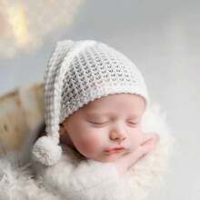 2 pezzi Set di abbigliamento per neonati per servizi fotografici, tutina e cappello lavorati a maglia