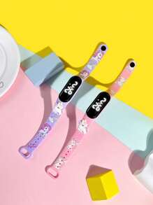 2 pezzi Orologio digitale elettronico per bambini con stampa arcobaleno e unicorno, colore dolce da sogno, display HD touch control, braccialetto LED per teenager e bambini, adatto per festival, compleanni, piccolo regalo raffinato, souvenir