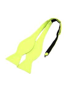 1pc Men's Polyester Solid Bow Tie, Classic Accessory For Wedding, Groom, Business Party Suit