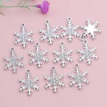 10pcs Gold Color Snowflake Christmas Charm For Jewelry Making Necklace Earrings Bracelet Accessories DIY - Snowflake - View 5