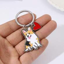 1pc Metal Basset Hound Keychain Dog Keychains For Women Bag Charm Trinket Men Car Key Ring Key Chain Jewelry Gift Animal Charm Car Accessories Backpack For School
