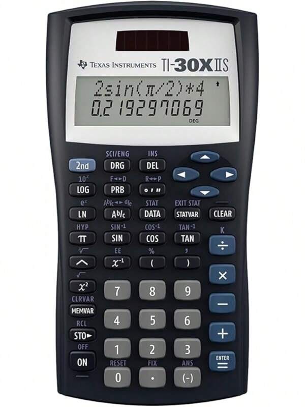 TI-30XIIS Scientific Calculator, Black With Blue Accents-Back To School