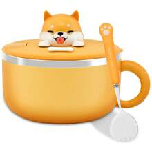 Tazón de ramen de 1200 ml, tazón de fideos de acero inoxidable con tapa, resistente al calor, tazones de fideos instantáneos, utensilios de cocina, accesorios de cocina - Amarillo - Ver 9