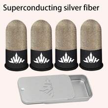 专业防汗纯银纤维游戏指套带金属盒，高密度超导纤维指套，适用于手游配件 - 彩色 - 查看 14