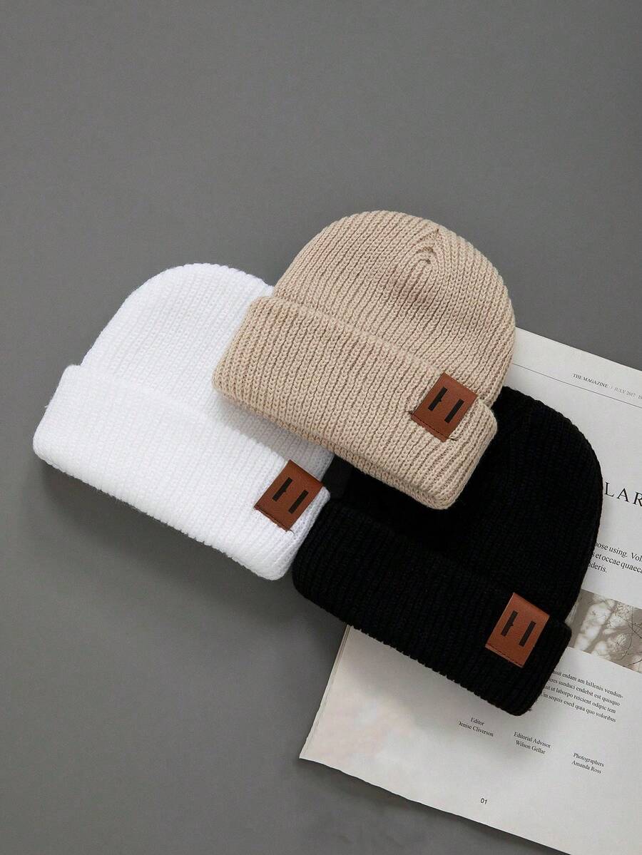 3pcs Knit Newborn Baby Hat Winter Spring Kids Beanie Cap For Girls Boys Infant Accessories Children Hats Elastic - Multicolor - View 1