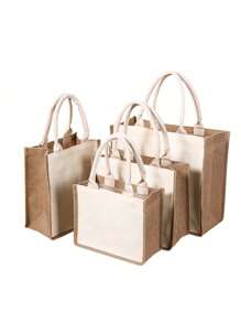 1 Stück, DIY Jutetasche, laminierte, wassergeschützte Vintage Leinenbox, Jutetasche, Geschenktüte, Muttertagsgeschenk, Urlaubsaccessoires, Hochzeitsbedarf, Geburtstagsparty-Zubehör, Geburtstagsgeschenke, Party-Gastgeschenke, Osterzubehör