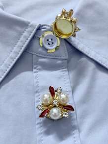 2pcs Button Cover For Shirt Flower Cufflinks Covers Flower Sleeve Button Clip On Button For Dress Wedding Tux Decoration Button Clothing Accessories Gifts