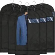 Premium Garment Bags For Clothes - Insect, Moisture, And Mildew-Proof Plastic Suit Covers With Zipper For Closet Organization And Storage